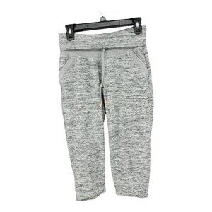 Athleta Womens Pants Joggers Yoga Small Capri Cropped Foldover Gray